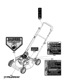 Decals Group (7502350) Diagram and Parts List for 7800889-MD2250FC 2012 Briggs and Stratton Lawn Mower